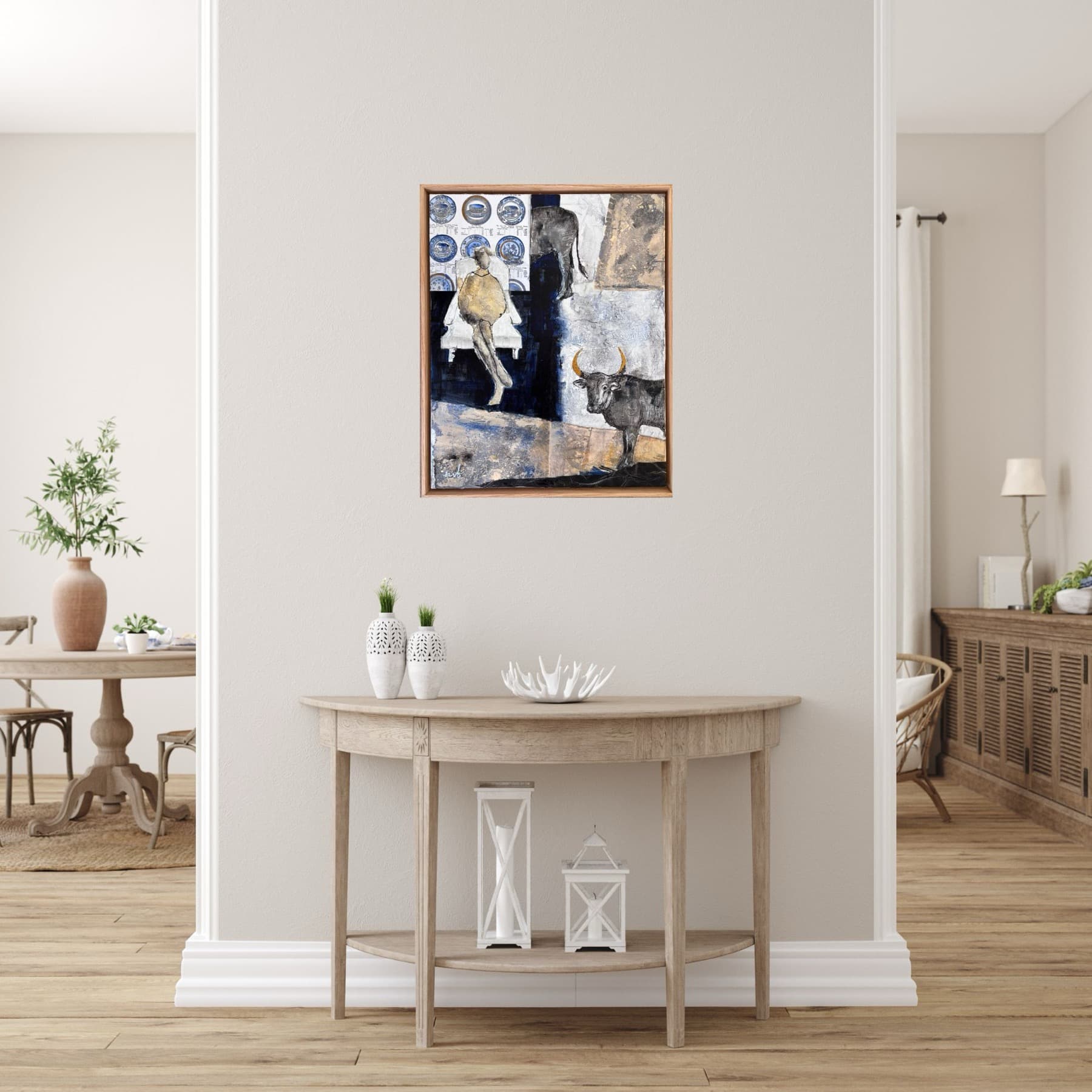 The Uninvited Guest shown framed in an interior setting