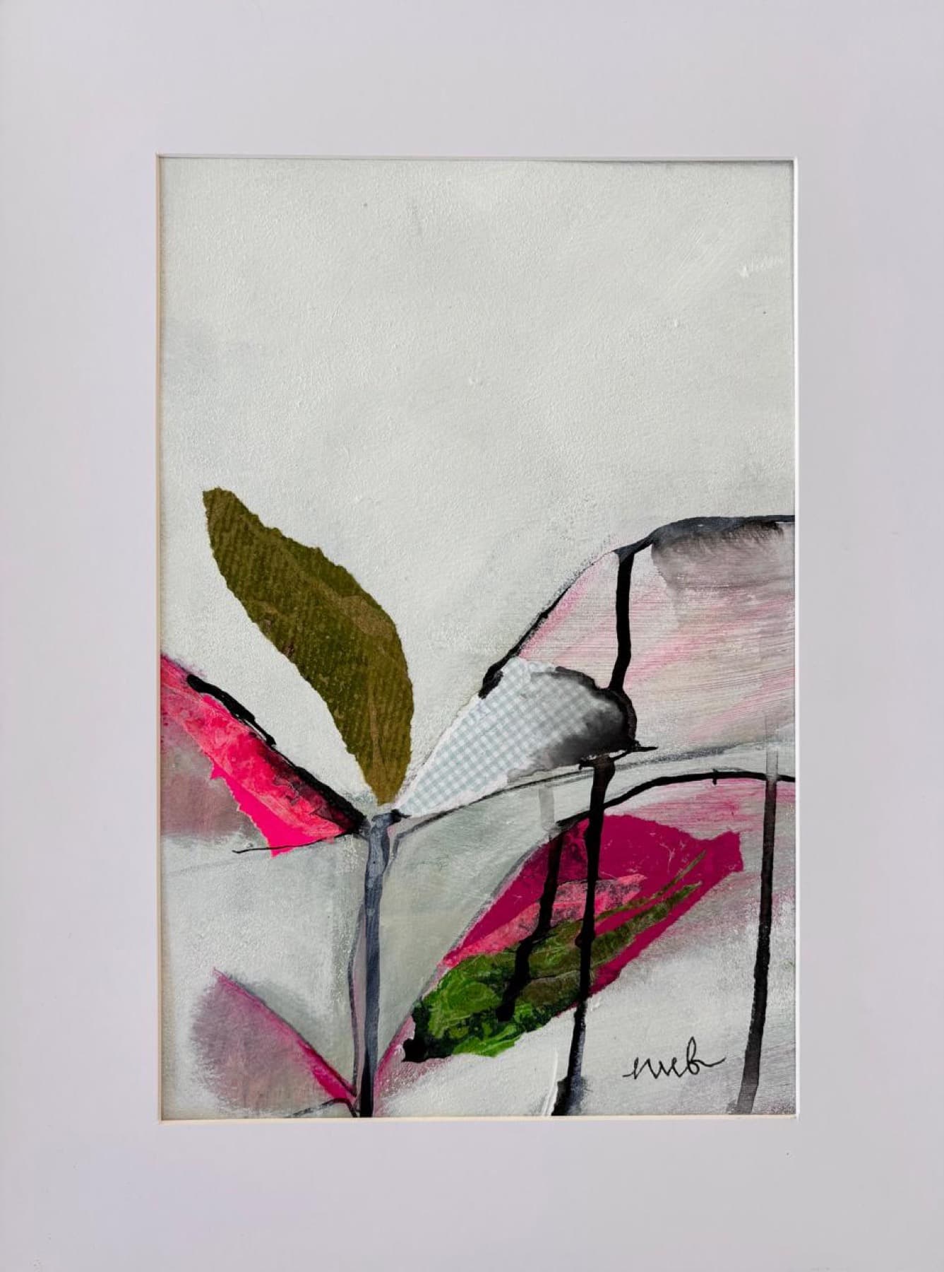 Weathered Bloom, hand-cut paper collage botanical by Nicola von Bratt